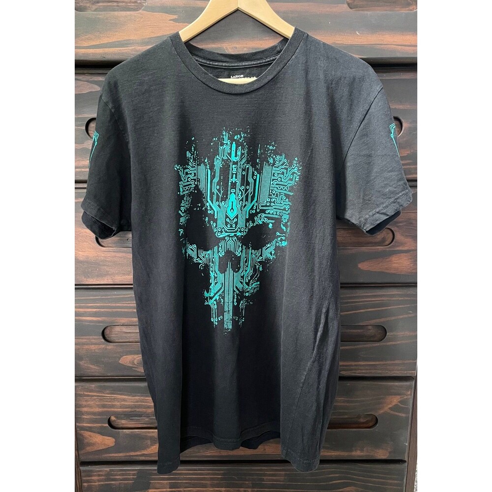 Grunt Style Cyberpunk Circuit Skull T-Shirt Size Large
